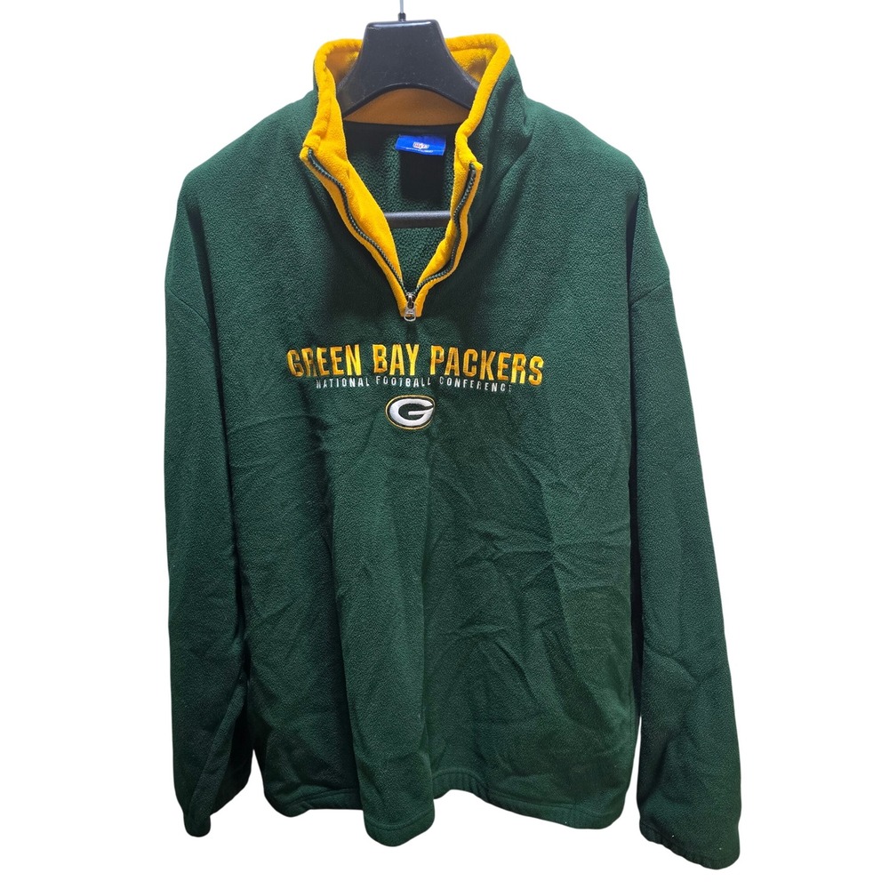 Reebok Green Bay‎ Packers Quarter Zip Fleece Pullover Men Large NFL